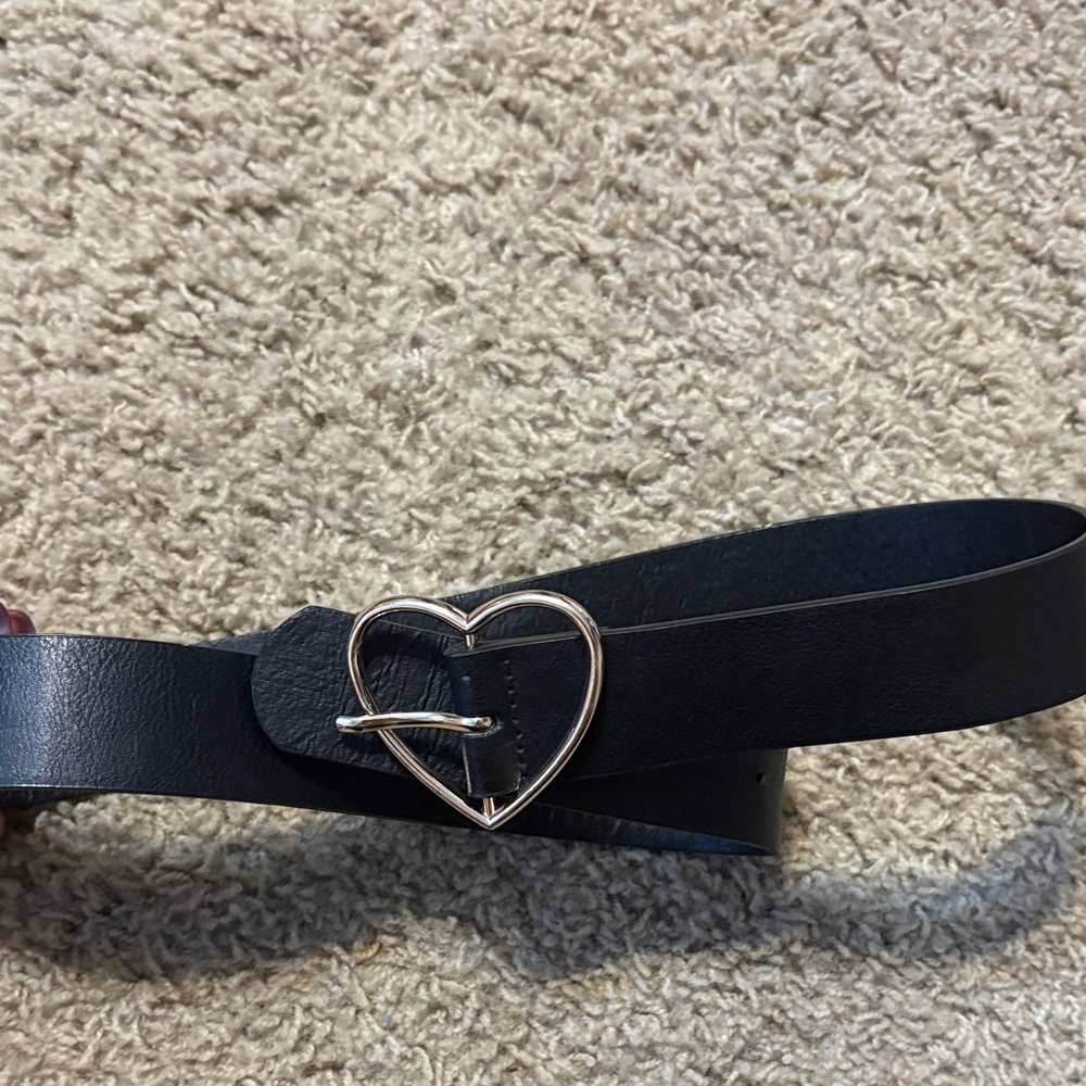 Brandy Melville Black Belt with Heart Buckle